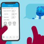 Still from animation promoting the Connected Care App in Frimley - depicting an app screen asking for feedback