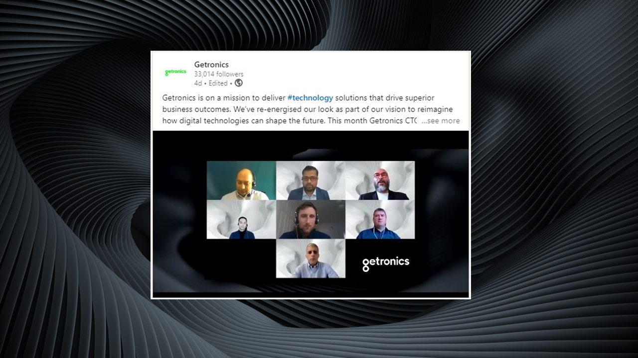 Screenshot from Getronics roundtable - headshots of digital experts in conversation